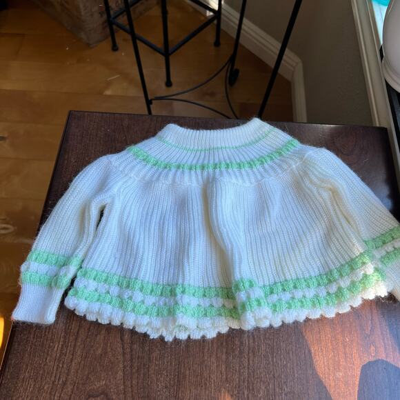 Vintage The Emporium Sweater Cardigan 12 mon white green cardigan Medium - Picture 6 of 11